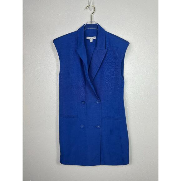 Shona Joy Vento Sleeveless Blazer Dress Colbalt Blue Sz 4 *No Belt* - Picture 3 of 8